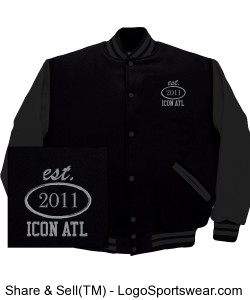 iCON Black on Black Varsity Tour Jacket Design Zoom